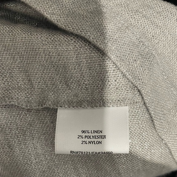 Eileen Fisher Woman Grey/Silver Linen Blend Dress 2X - Picture 7 of 7